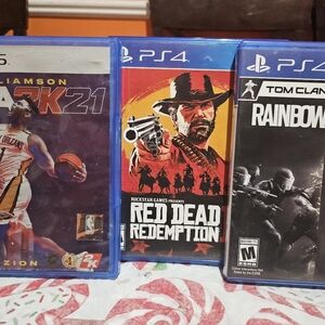 PS4 Game Bundle: NBA 2K21, Red Dead Redemption 2, Rainbow Six Siege